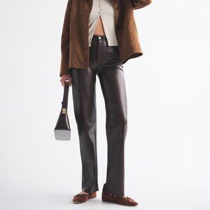 Abercrombie & Fitch High Rise 90s Relaxed Vegan Leather Pant (Short Inseam)